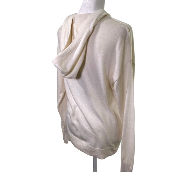 Member's Mark Women's size S Cashmere Blend Hoodie Knit Pullover Cream Ivory - Picture 8 of 10